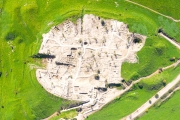 Aerial view of Tel Megiddo national park